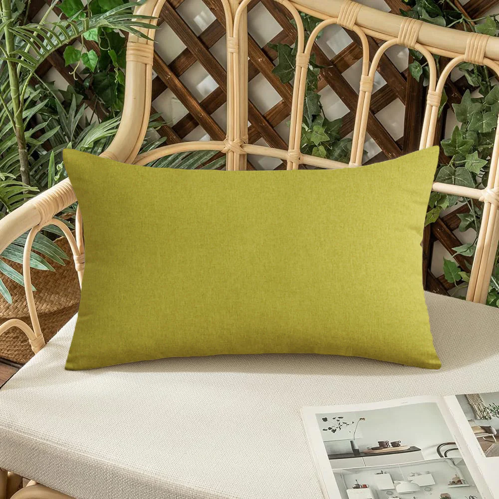 Pack of 1 Solid Color Outdoor Waterproof Throw Pillow Square 18"x18" or Rectangle 12"x20" - Image 117
