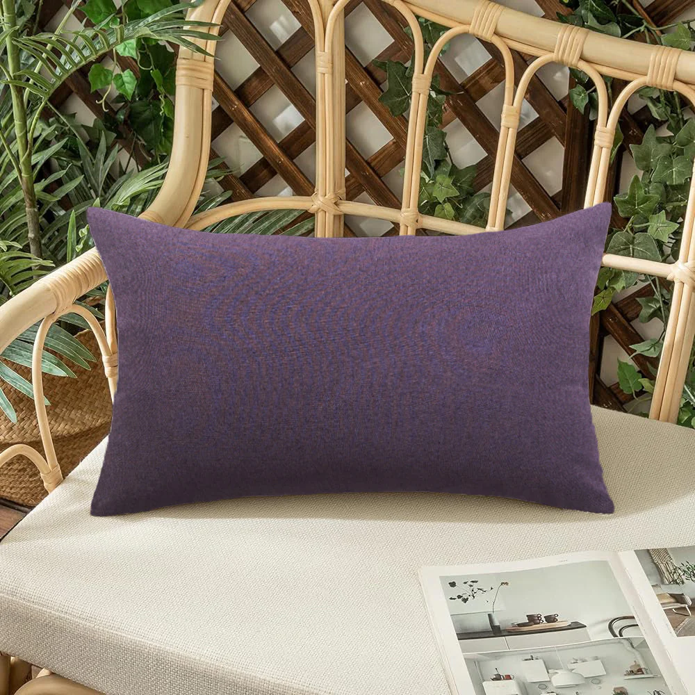 Pack of 1 Solid Color Outdoor Waterproof Throw Pillow Square 18"x18" or Rectangle 12"x20" - Image 134