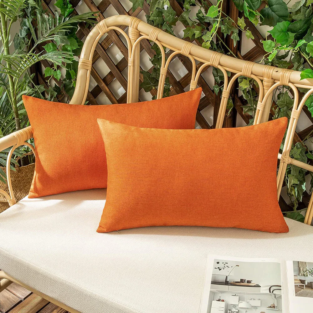 Pack of 1 Solid Color Outdoor Waterproof Throw Pillow Square 18"x18" or Rectangle 12"x20" - Image 5