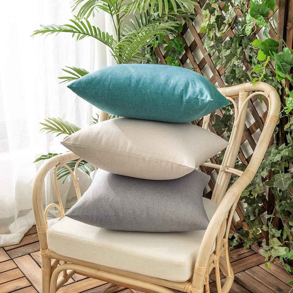 Pack of 1 Solid Color Outdoor Waterproof Throw Pillow Square 18"x18" or Rectangle 12"x20" - Image 54