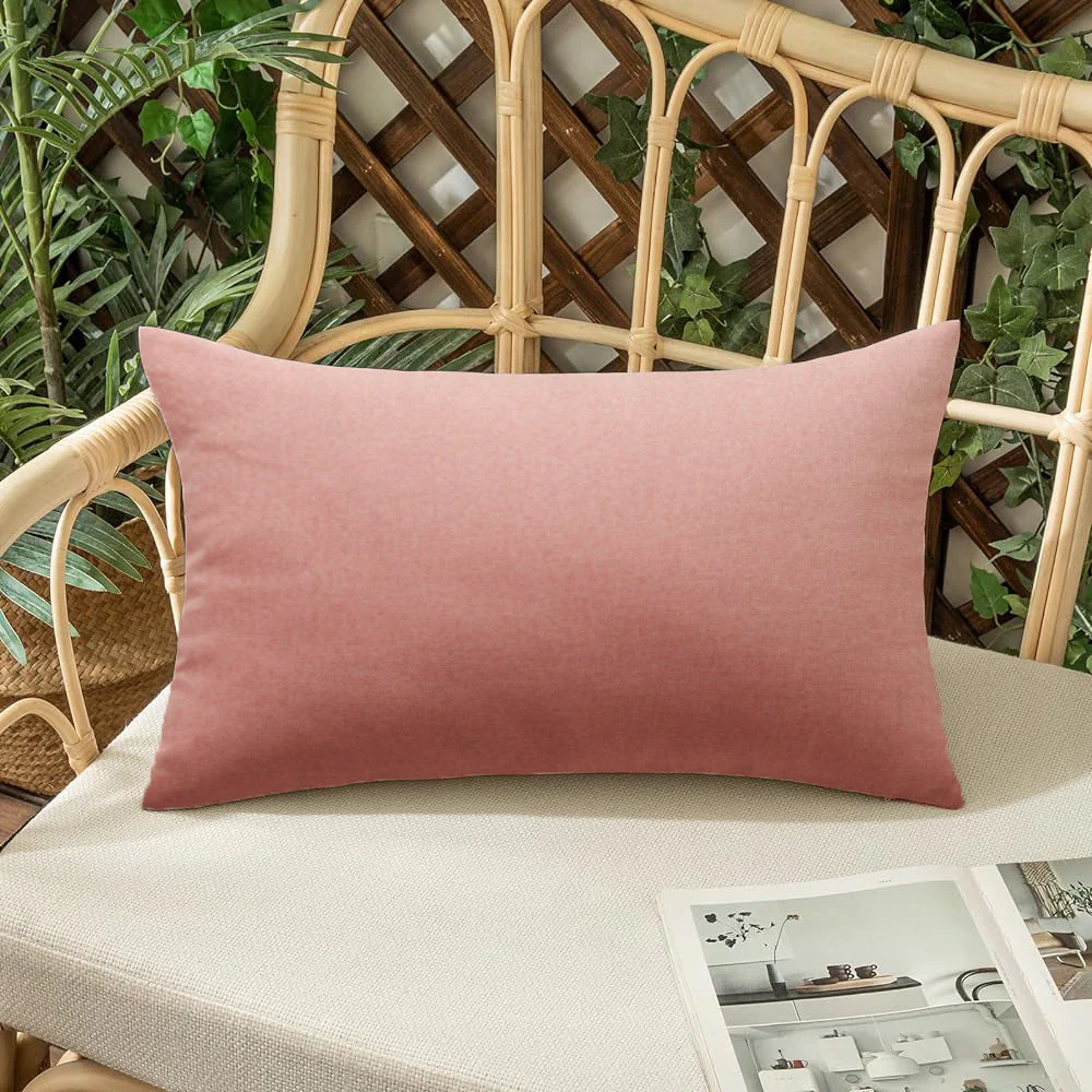 Pack of 1 Solid Color Outdoor Waterproof Throw Pillow Square 18"x18" or Rectangle 12"x20" - Image 6