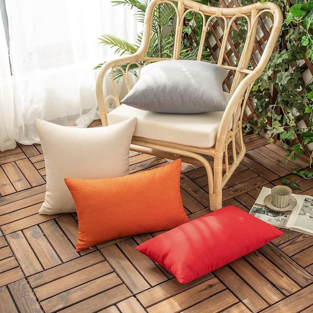 Pack of 1 Solid Color Outdoor Waterproof Throw Pillow Square 18"x18" or Rectangle 12"x20" - Image 74