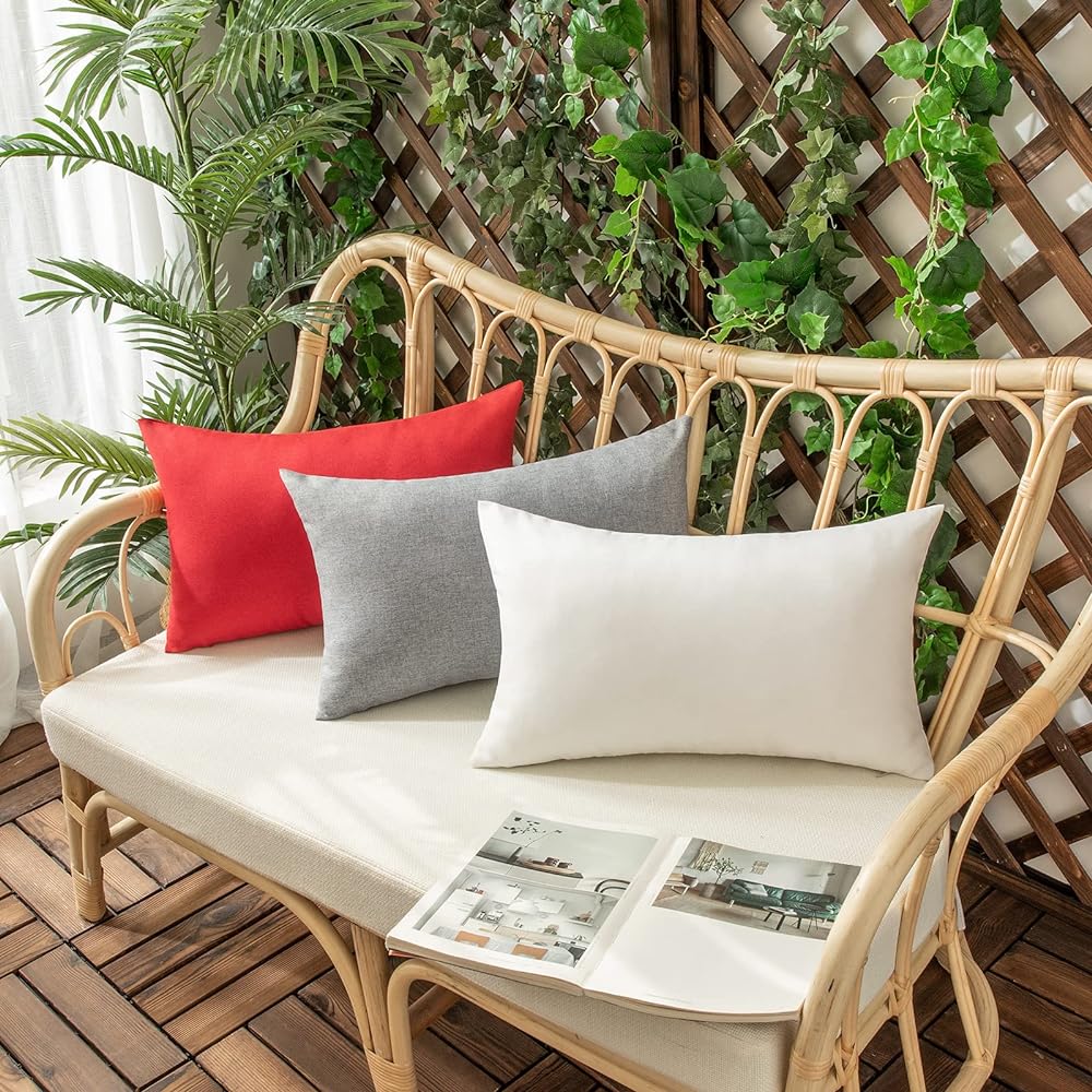 Pack of 1 Solid Color Outdoor Waterproof Throw Pillow Square 18"x18" or Rectangle 12"x20" - Image 75
