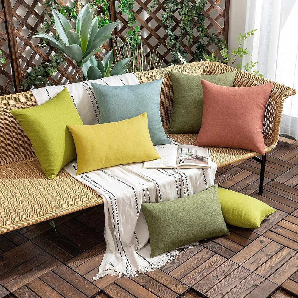 Pack of 1 Solid Color Outdoor Waterproof Throw Pillow Square 18"x18" or Rectangle 12"x20" - Image 77