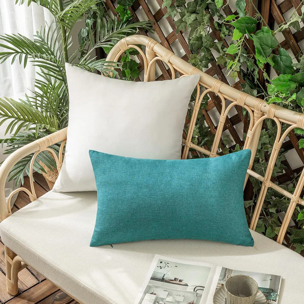 Pack of 1 Solid Color Outdoor Waterproof Throw Pillow Square 18"x18" or Rectangle 12"x20" - Image 81
