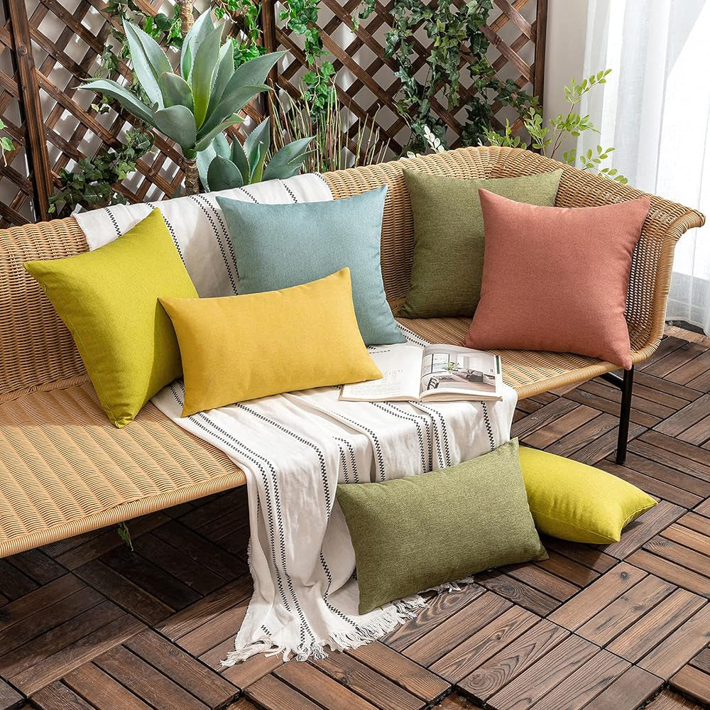 Pack of 1 Solid Color Outdoor Waterproof Throw Pillow Square 18"x18" or Rectangle 12"x20" - Image 85