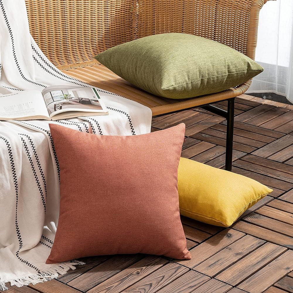 Pack of 1 Solid Color Outdoor Waterproof Throw Pillow Square 18"x18" or Rectangle 12"x20" - Image 86