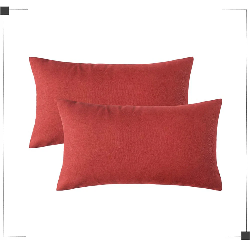 Pack of 1 Solid Color Outdoor Waterproof Throw Pillow Square 18"x18" or Rectangle 12"x20" - Image 91