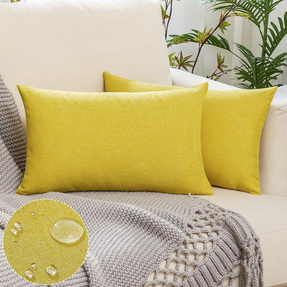 Pack of 1 Solid Color Outdoor Waterproof Throw Pillow Square 18"x18" or Rectangle 12"x20" - Image 99