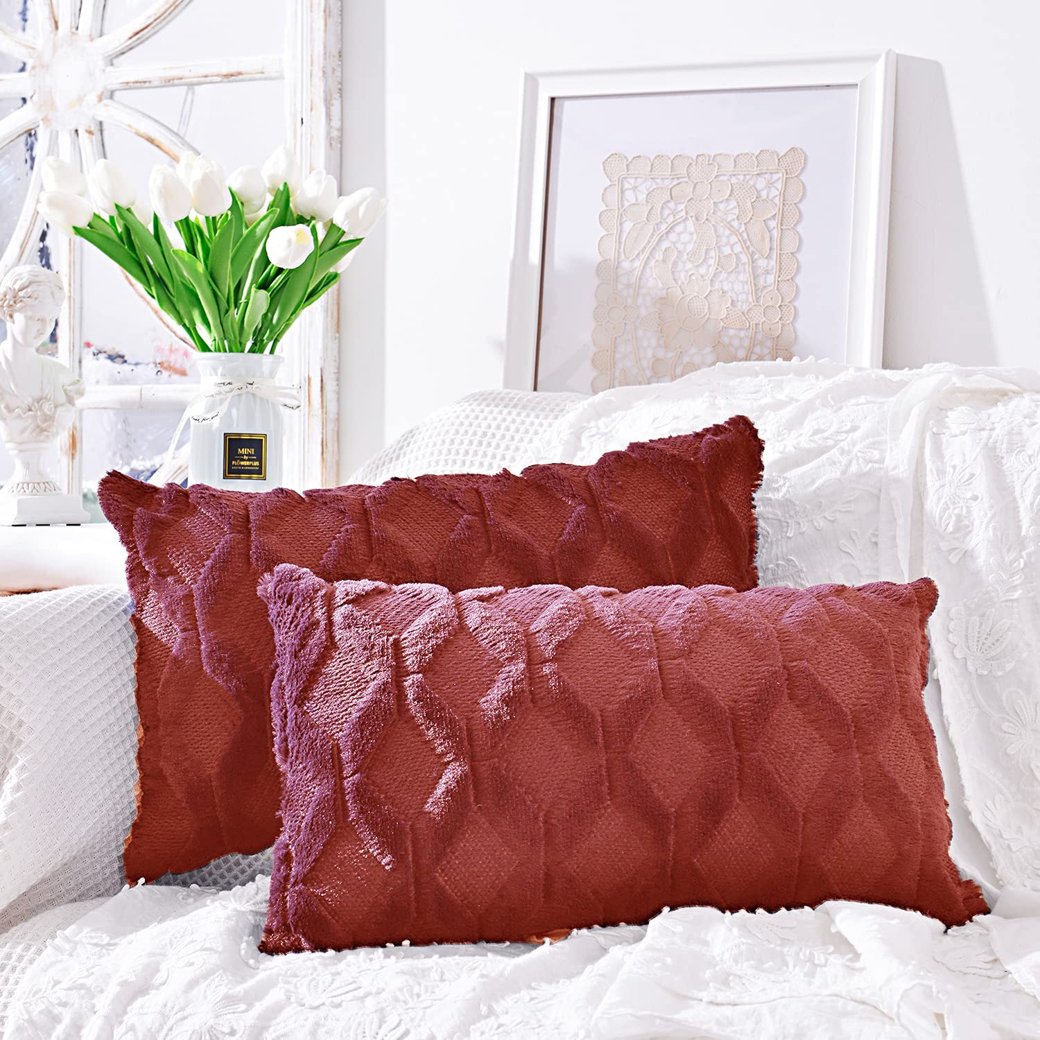 Pack of 1 Throw Pillow Wide Variety of Colors size 18"x18", 12"x20" with insert - Image 51