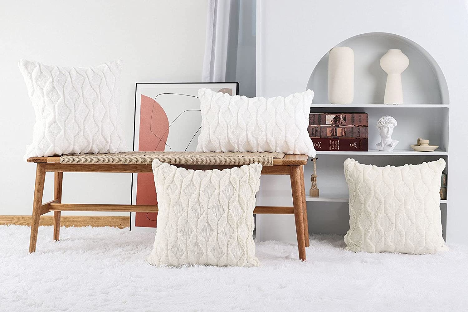 Pack of 1 Throw Pillow Wide Variety of Colors size 18"x18", 12"x20" with insert - Image 8