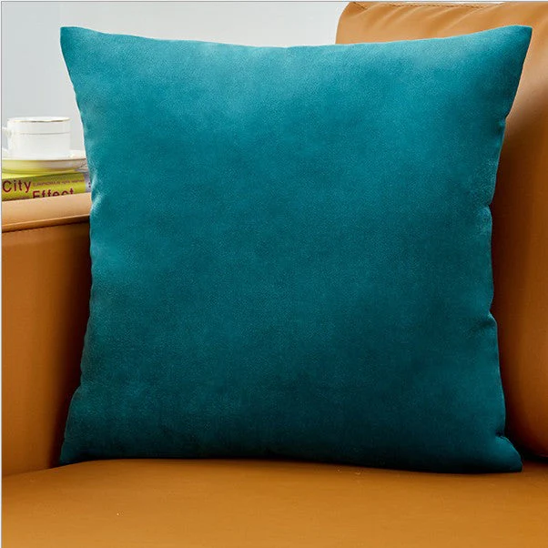 Pack of 1 Velvet Solid Colors Throw Pillow 4 sizes many colors to choose with insert, Teal blue, velvet, 18X18WITH INSERTS – Fancy & Stacy - Image 11