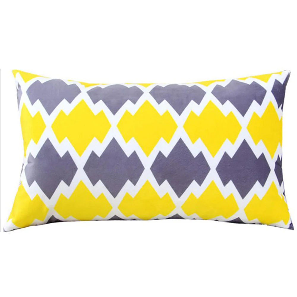Pack of 2 Geometric Polyester Blend Lumbar Throw Pillow covers size 12"x20" (Covers Only) - Image 3