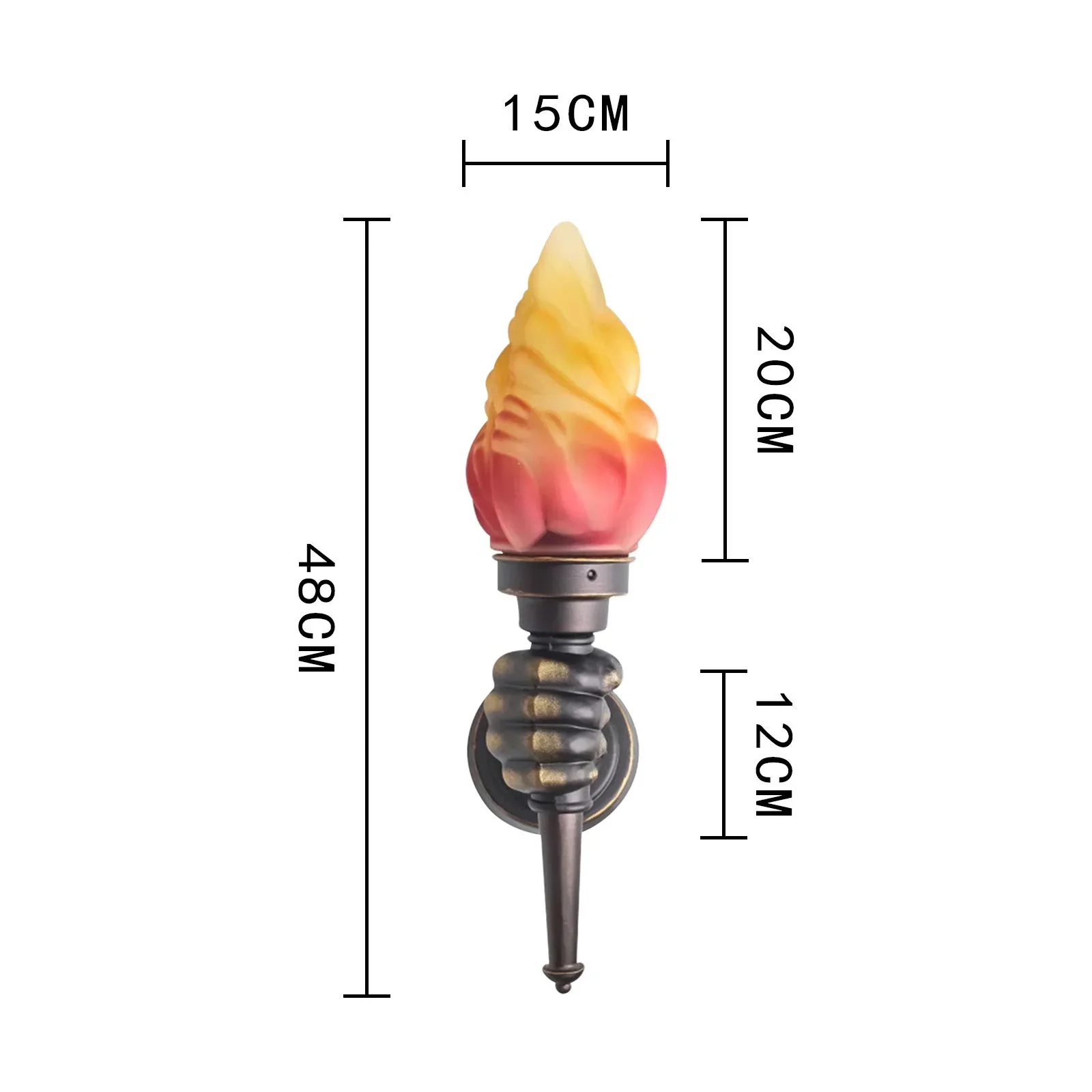 Pack of 2 Rustic Outdoor Wall Lights LED Flame Torch Lamps E27 Garden Lighting - Image 6