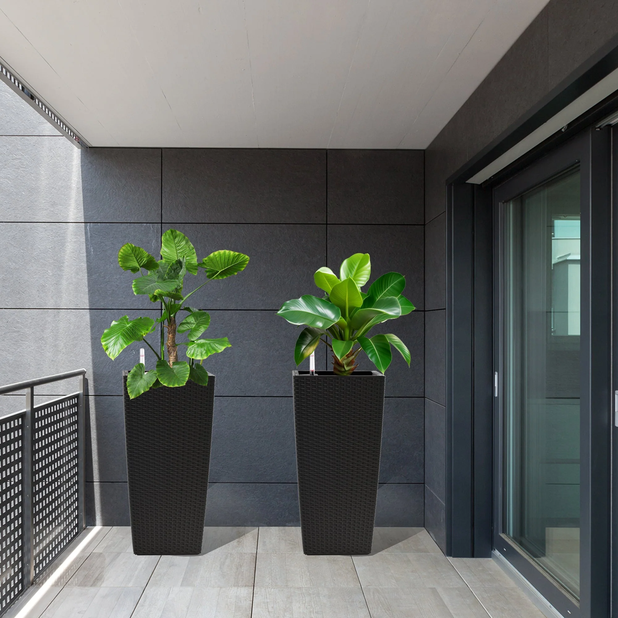 Pack of 2 Square Planters with Automatic Watering System - Image 14