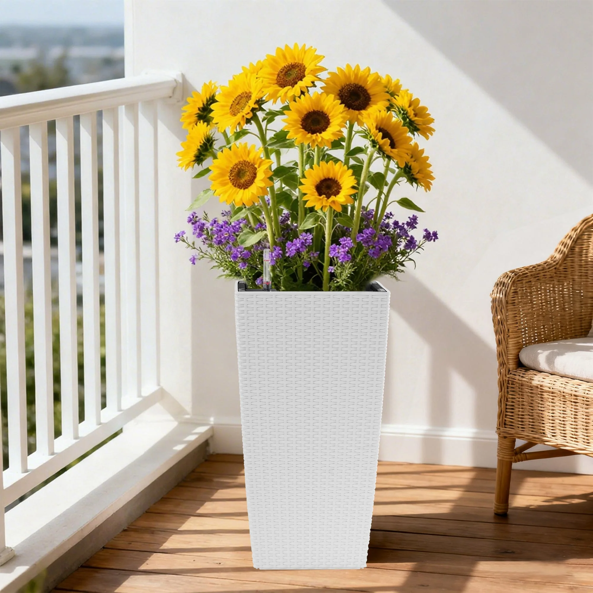 Pack of 2 Square Planters with Automatic Watering System - 22 Inch - Image 7