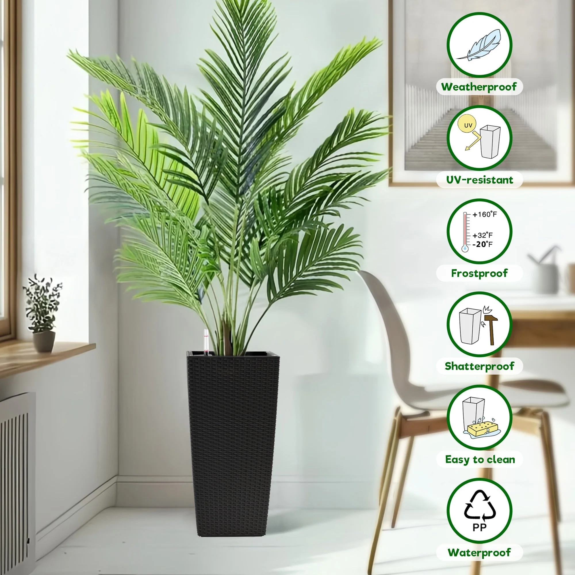 Pack of 2 Square Planters with Automatic Watering System - Image 7