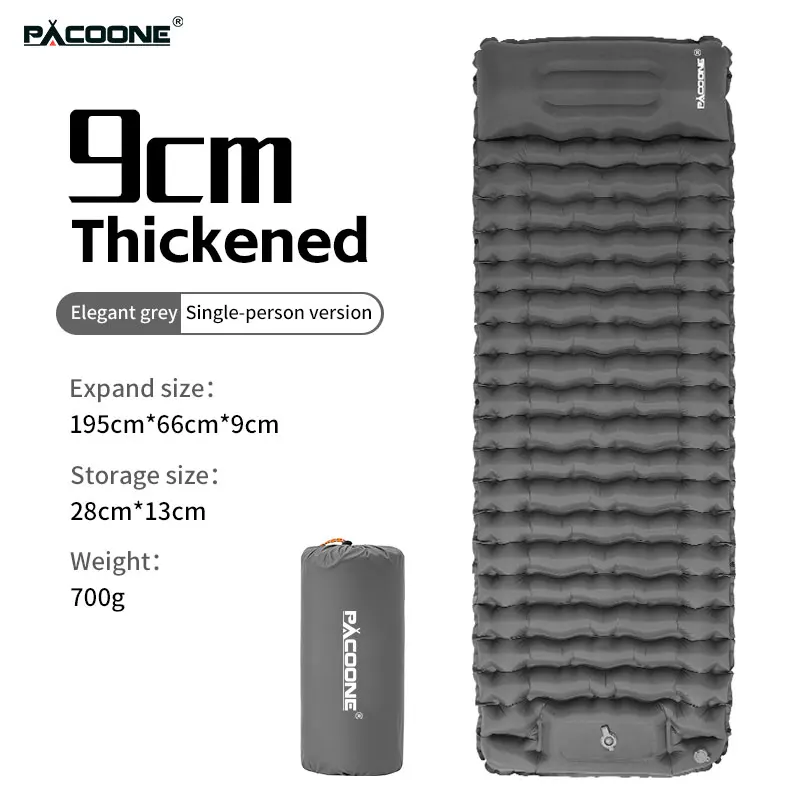 PACOONE Inflatable Camping Mattress with Pillow Ultralight Air Sleeping Pad Pump - Image 8
