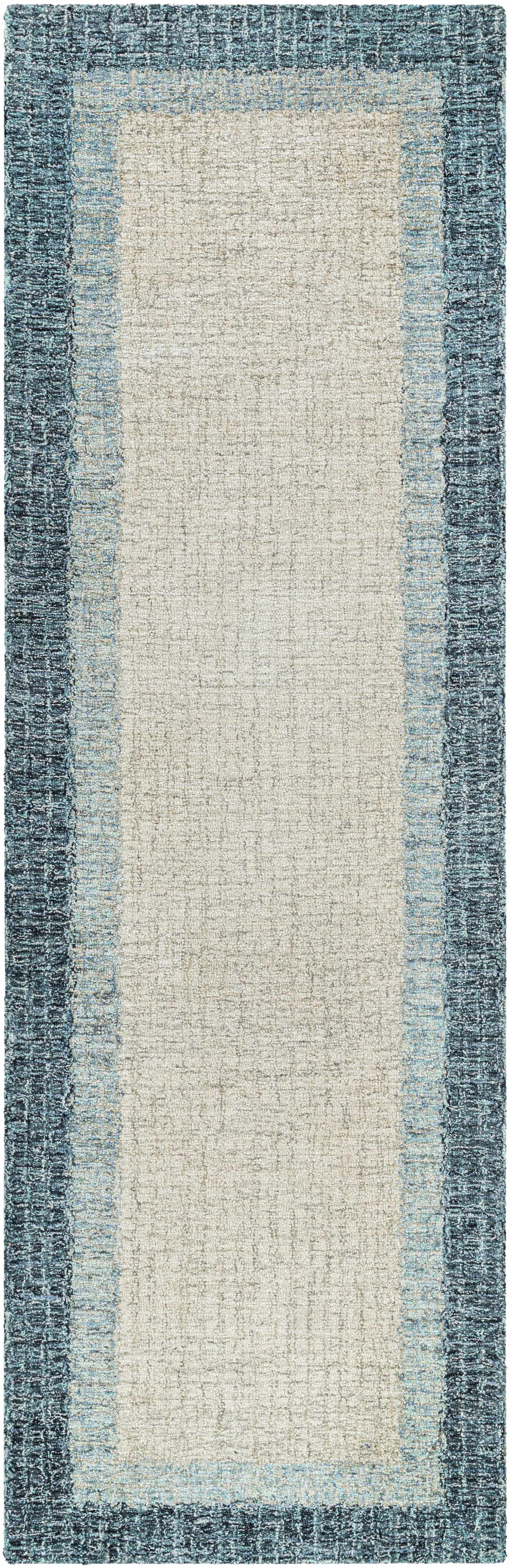 Padada Green Bordered Cream Wool Rug - Image 4