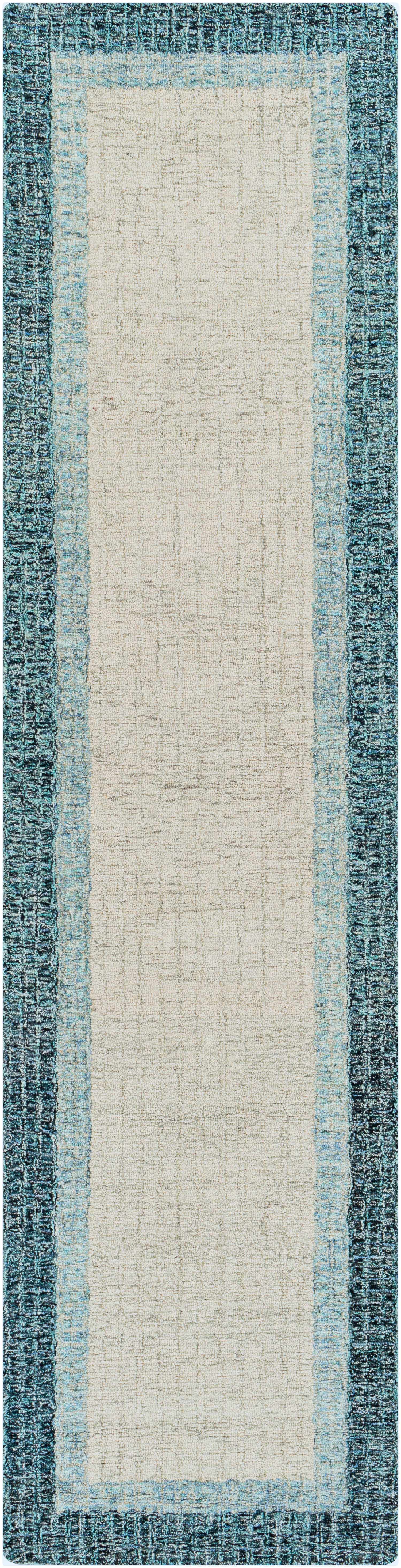 Padada Green Bordered Cream Wool Rug - Image 5