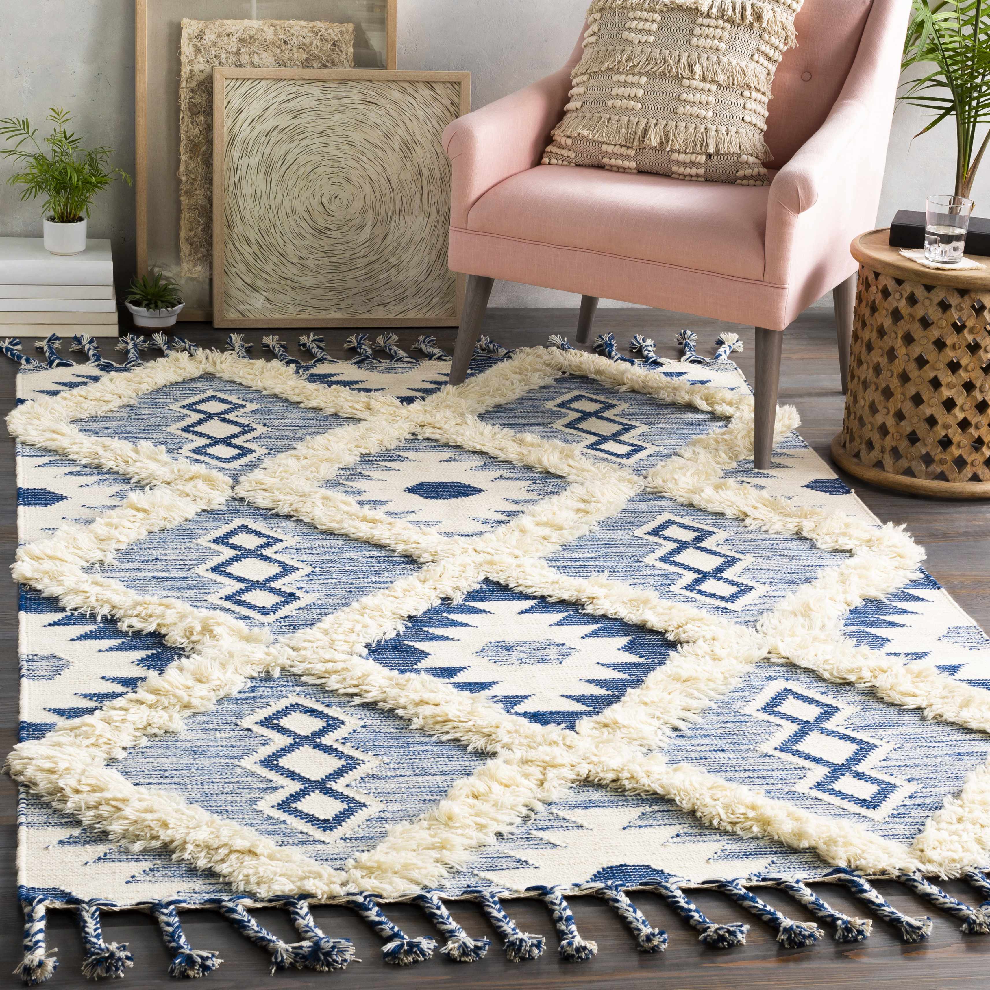 Painesdale Blue/White Wool Carpet - Clearance - Image 3