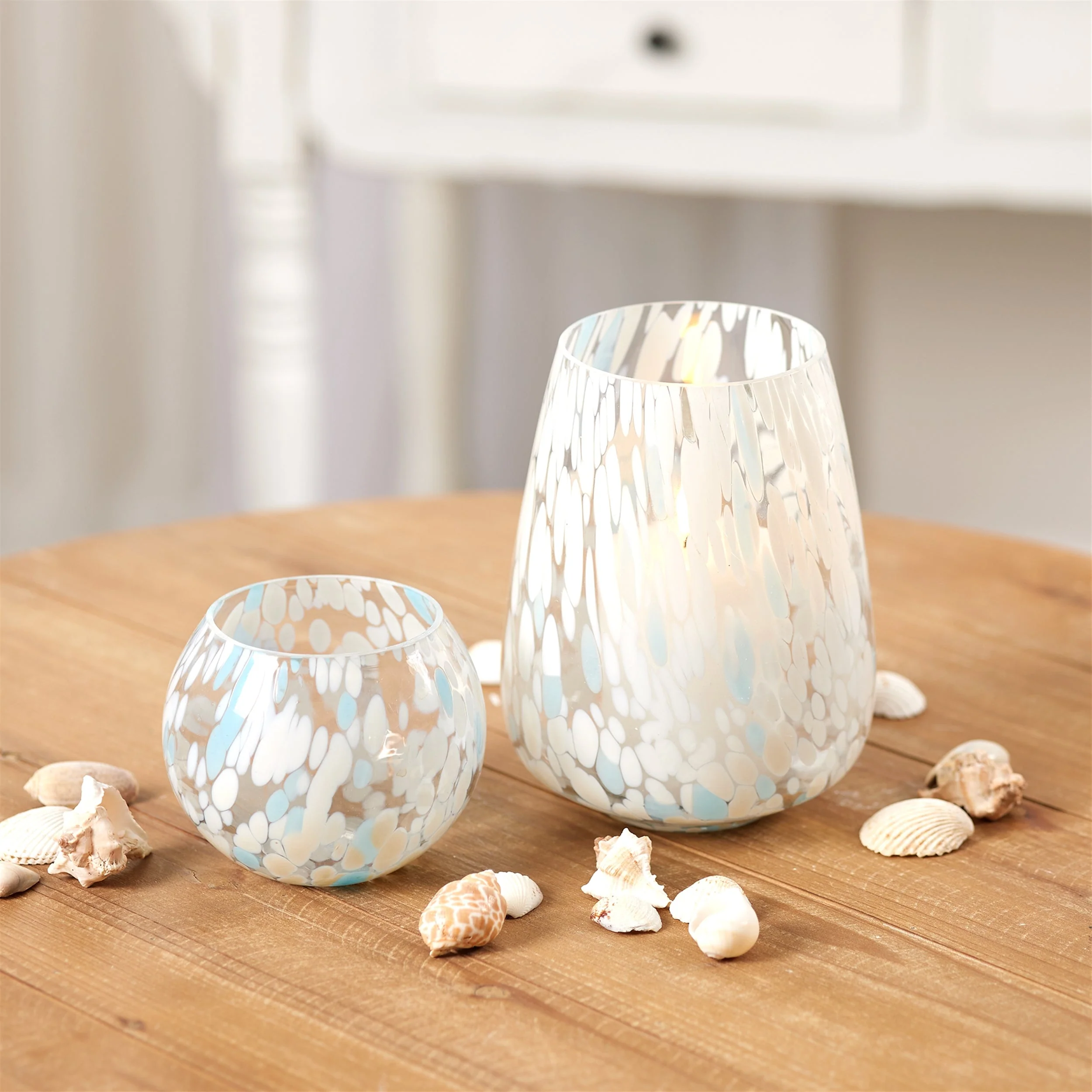 Painted glass candle holder vase (set of 4) - Image 2