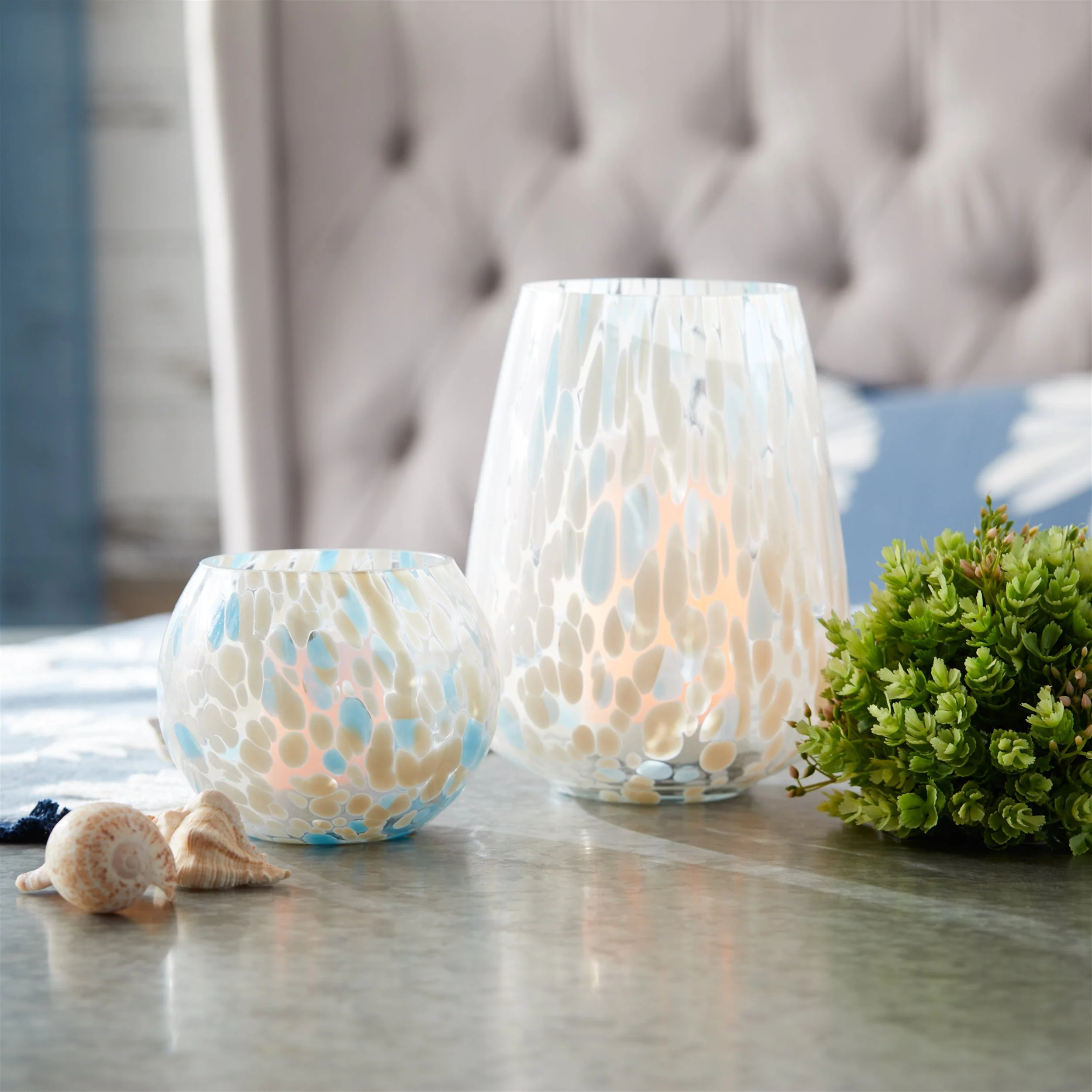 Painted glass candle holder vase (set of 4) - Image 3