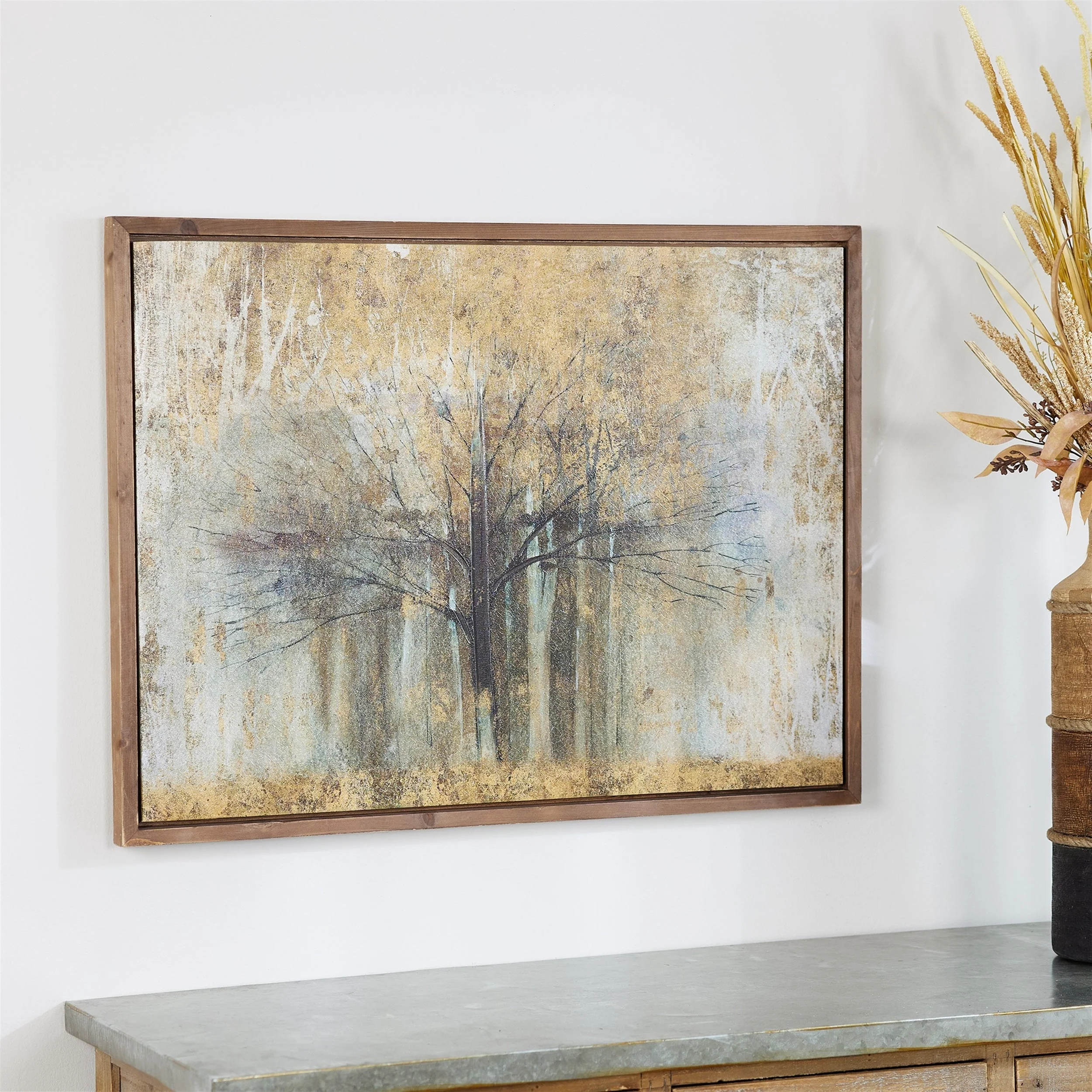 Painted Landscape Canvas Wall Decor with Wood Frame and Gold Finish 31.5"L - Image 2