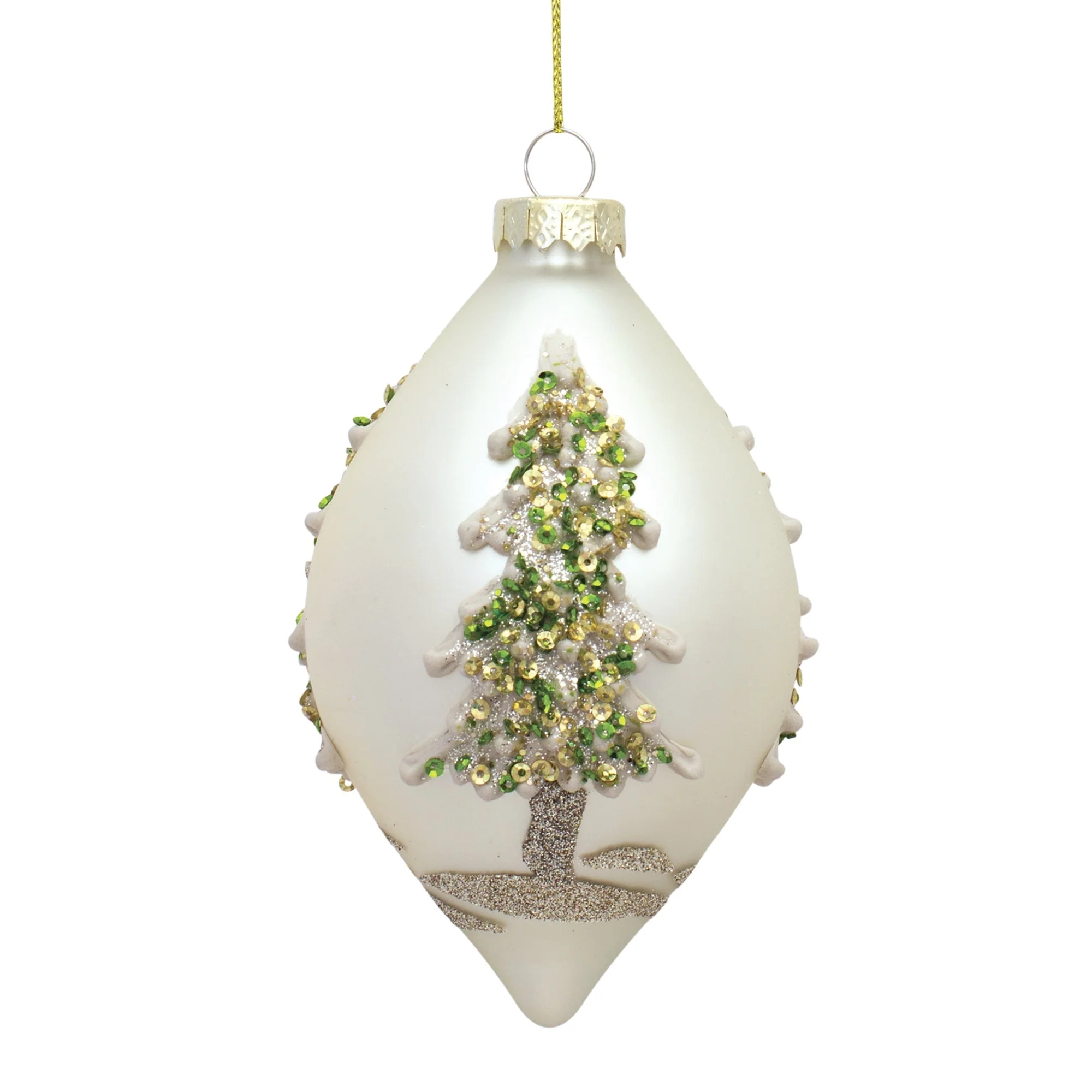 Painted Snowy Pine Tree Ball Ornament (Set of 6) - Image 4