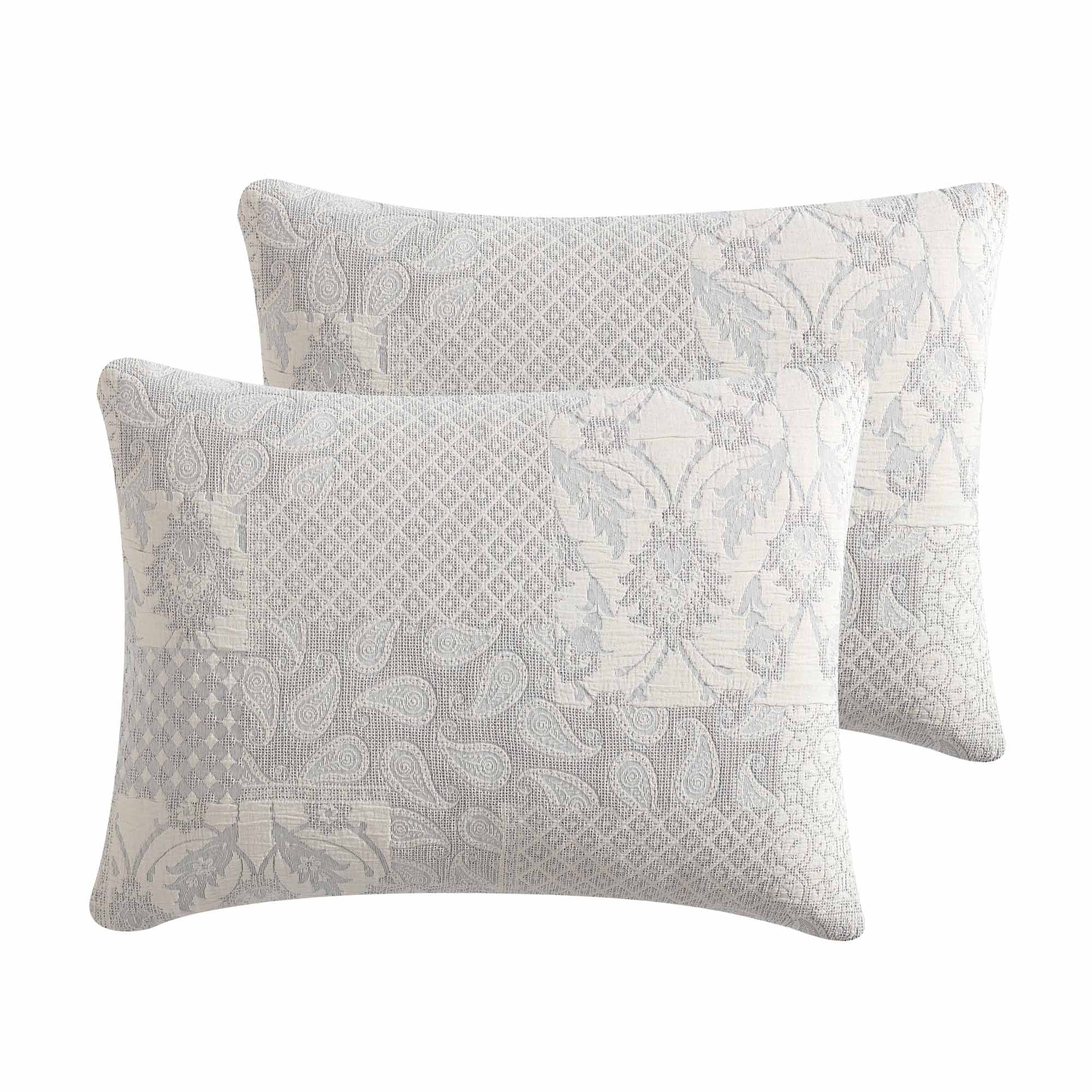 Paisley 3 Piece Ivory Cotton Matelassé Comforter Set - Image 5