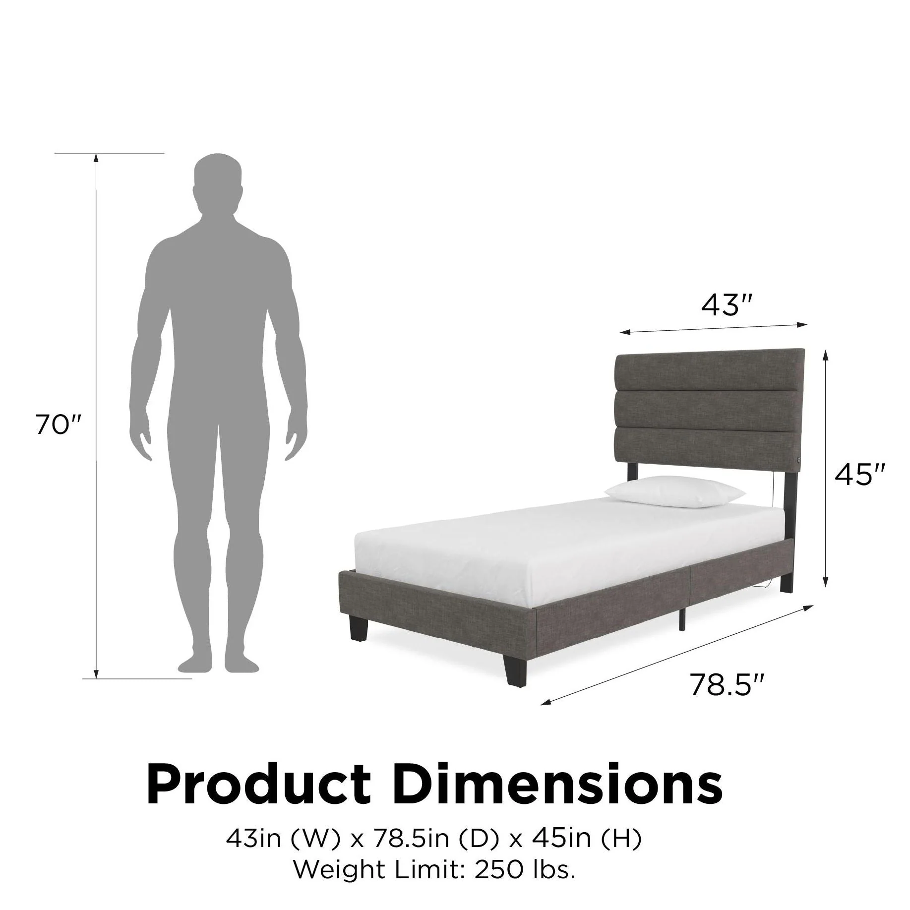 Paloma - Twin Bed With Dual USB Port - Linen - Image 4