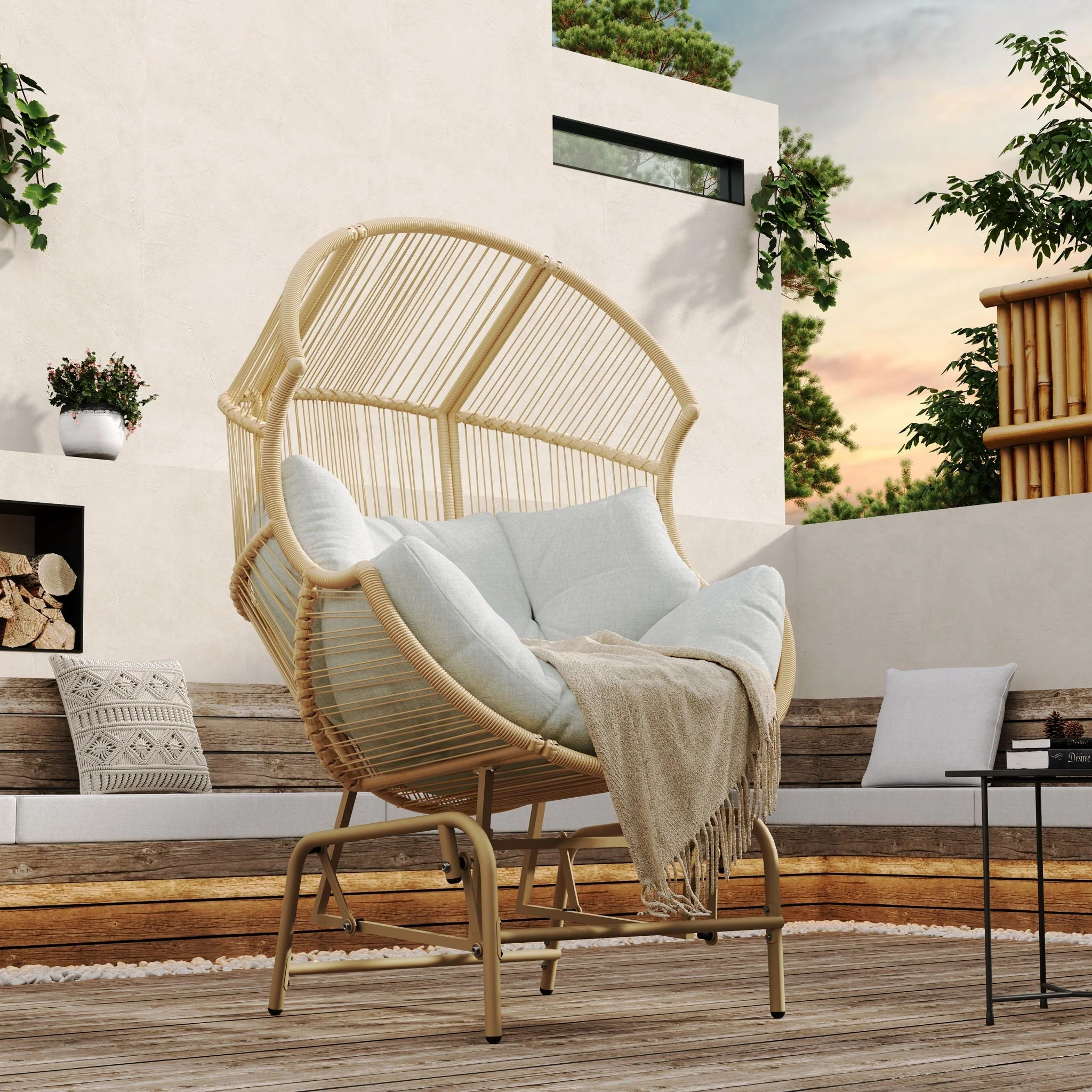 Palos Outdoor Wicker Glider Chair - Image 5