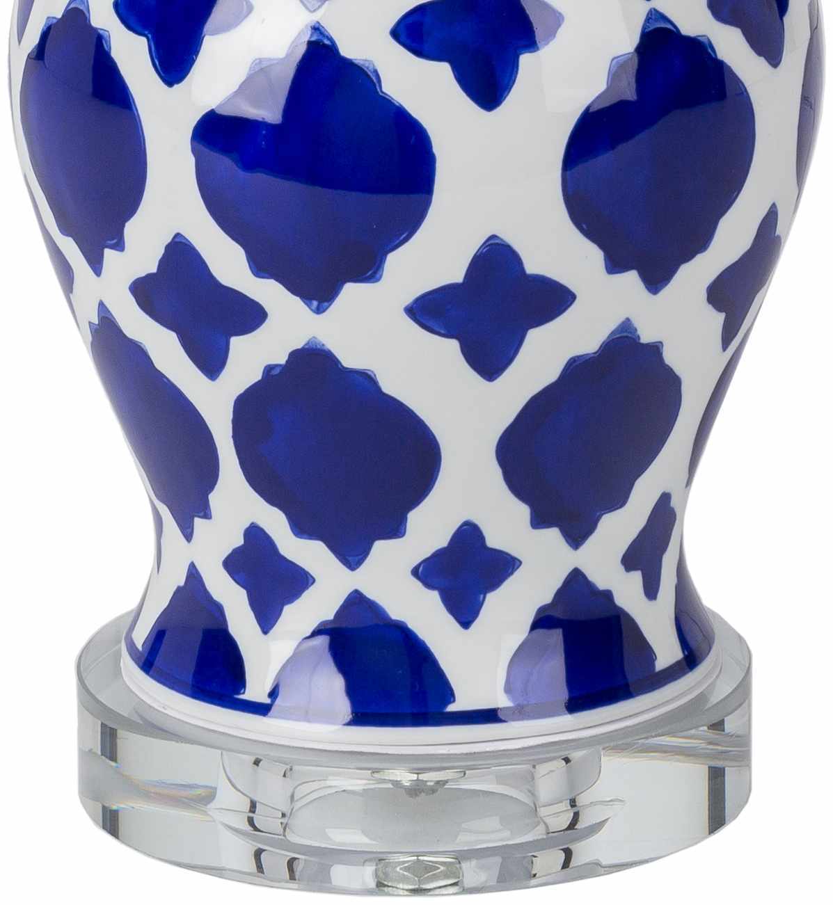 Pangian White & Blue Patterned Ceramic Table Lamp - Image 3