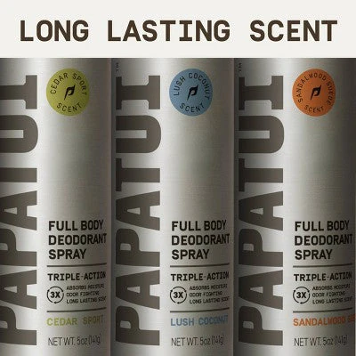 Papatui Men's Body Deodorant Spray Sandalwood Suede 5oz - Imperfect Container - Image 6