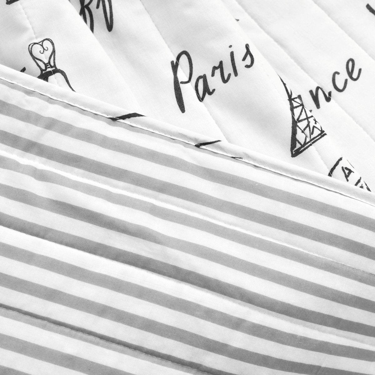 Paris Bonjour Reversible Cotton Throw - Image 3
