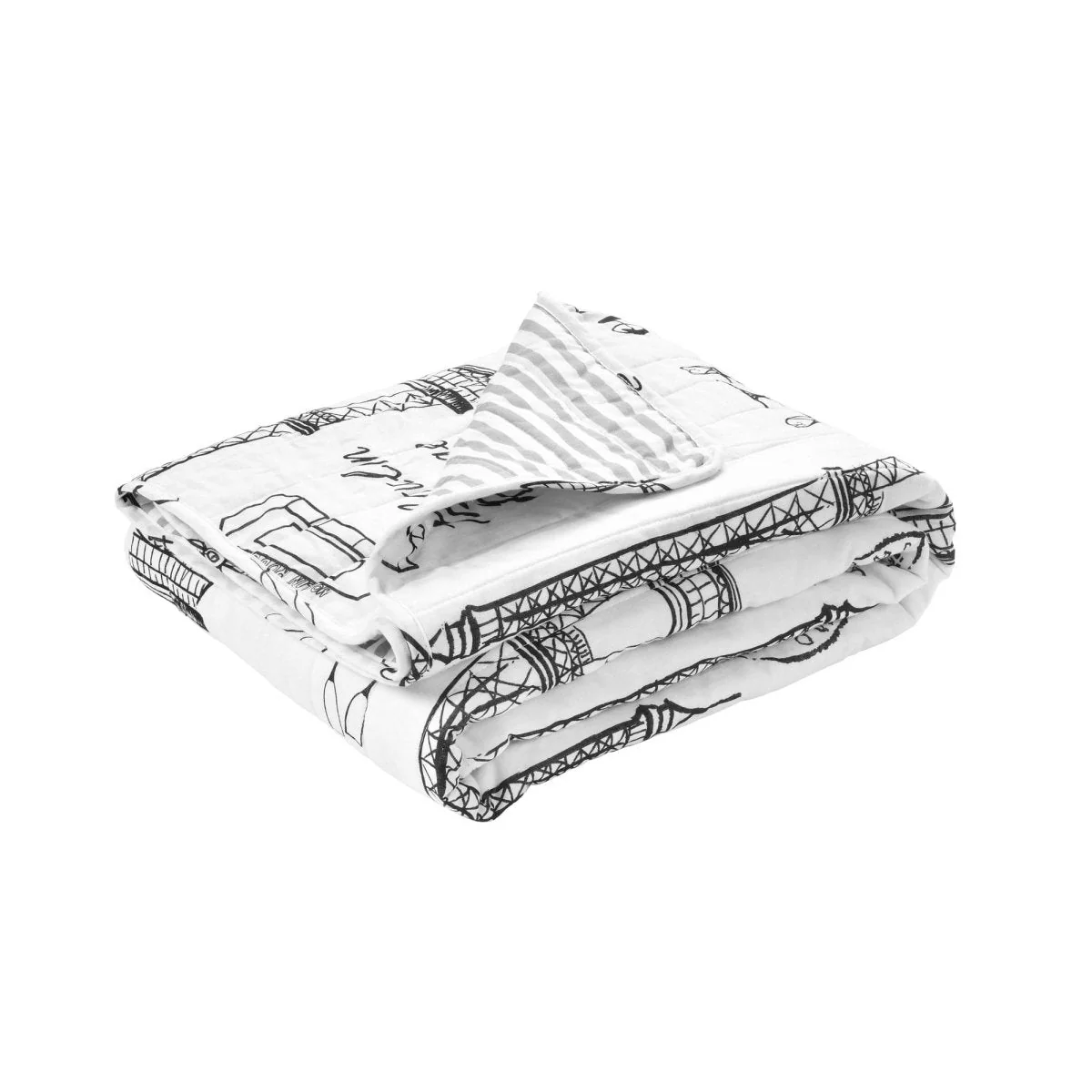 Paris Bonjour Reversible Cotton Throw - Image 4