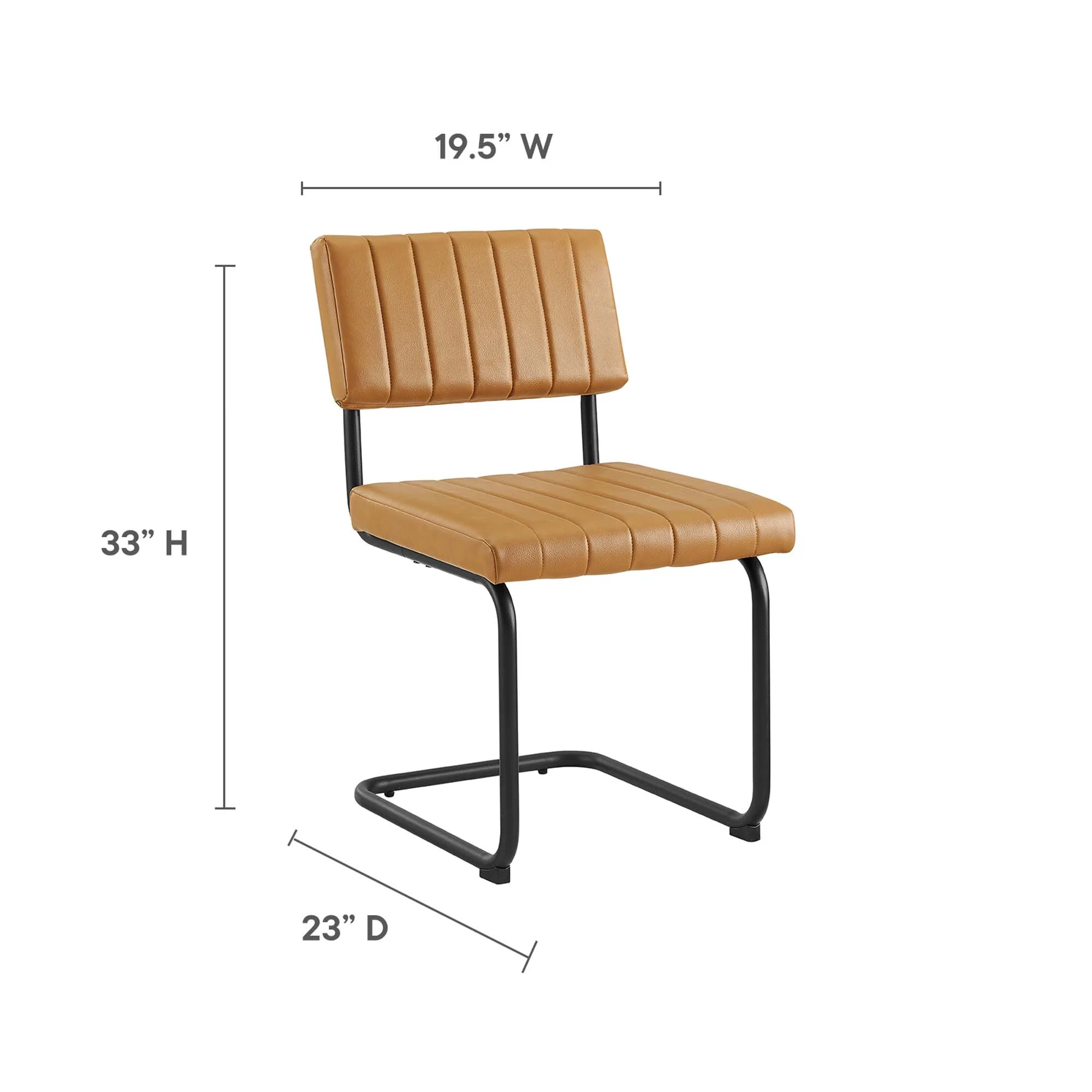 Parity Vegan Leather Dining Side Chairs Set of 2 by Modway - Image 2