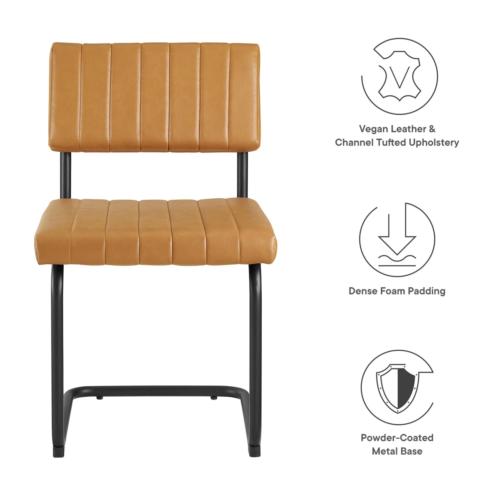 Parity Vegan Leather Dining Side Chairs Set of 2 by Modway - Image 3