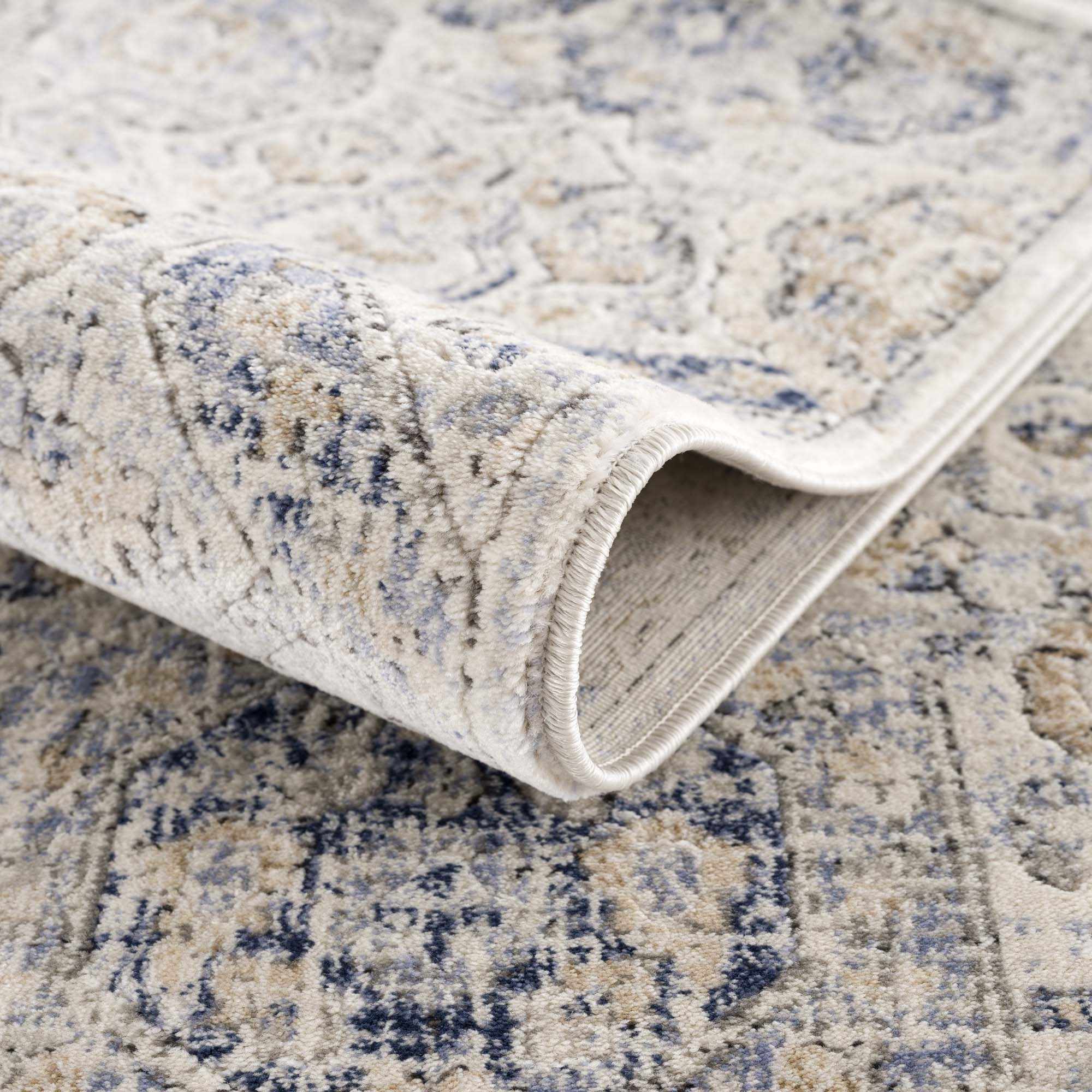 Parkerfield Cream & Blue Area Rug - Image 7