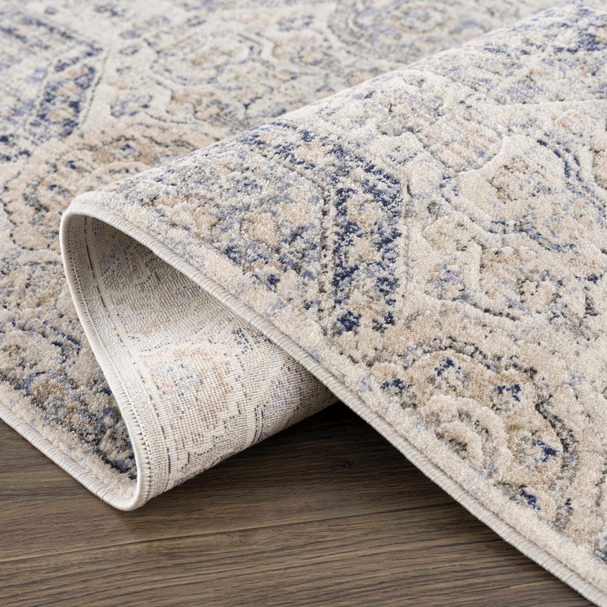 Parkerfield Cream & Blue Area Rug - Image 8