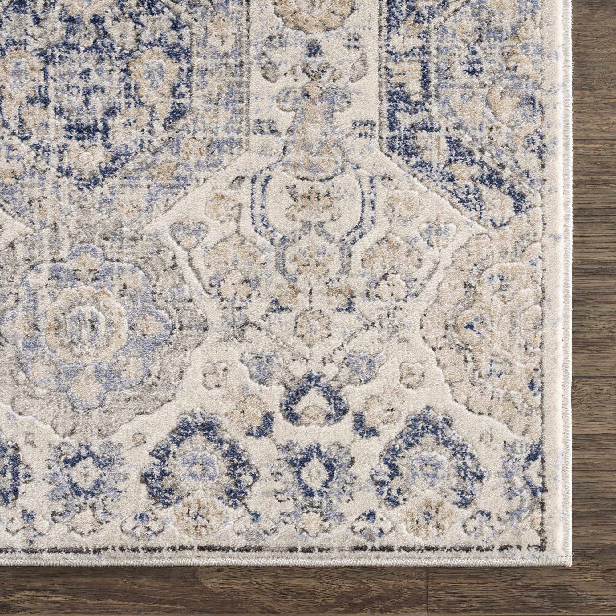 Parkerfield Cream & Blue Area Rug - Image 9