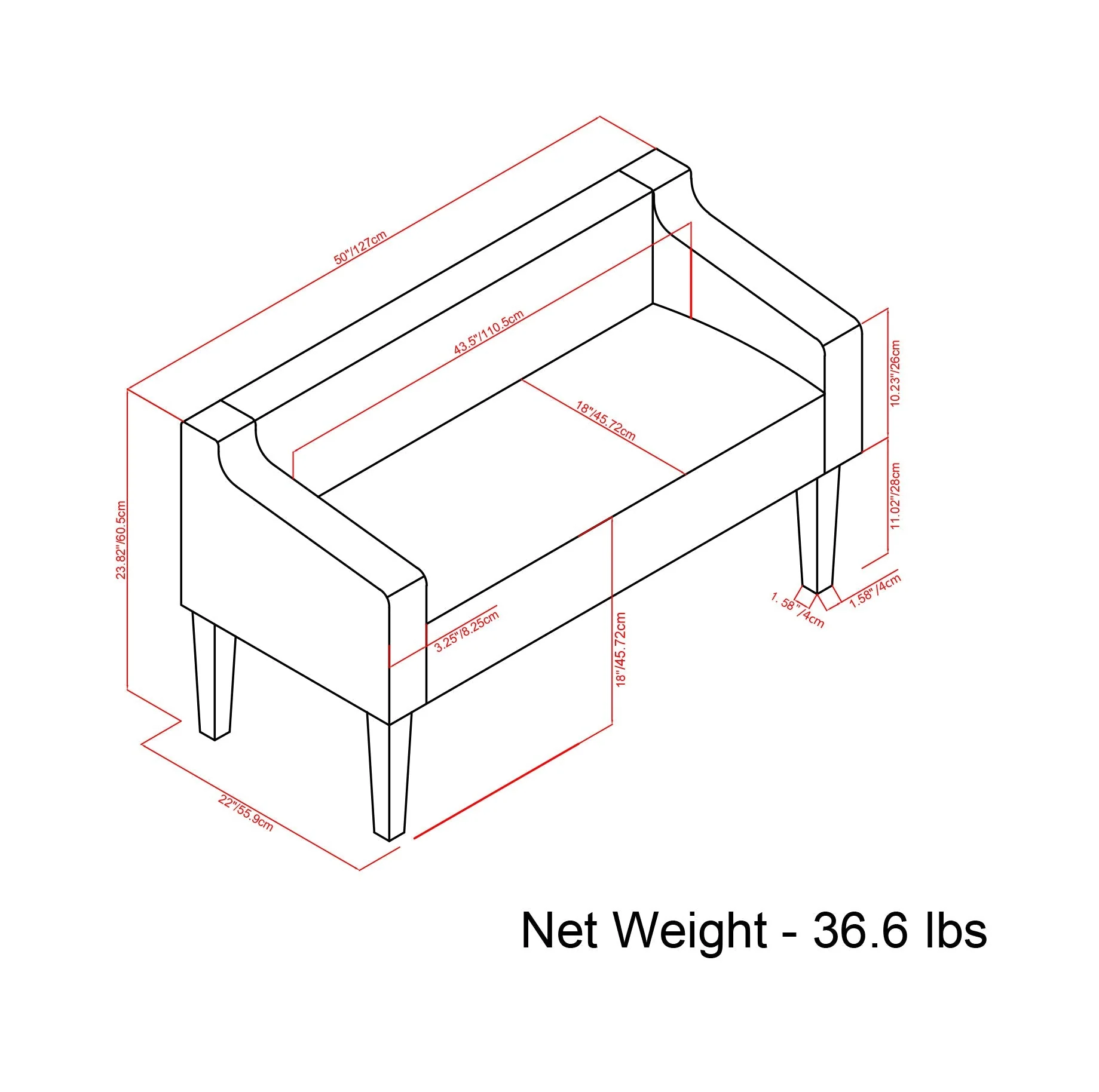 Parris Upholstered Bench - Platinum - Image 8