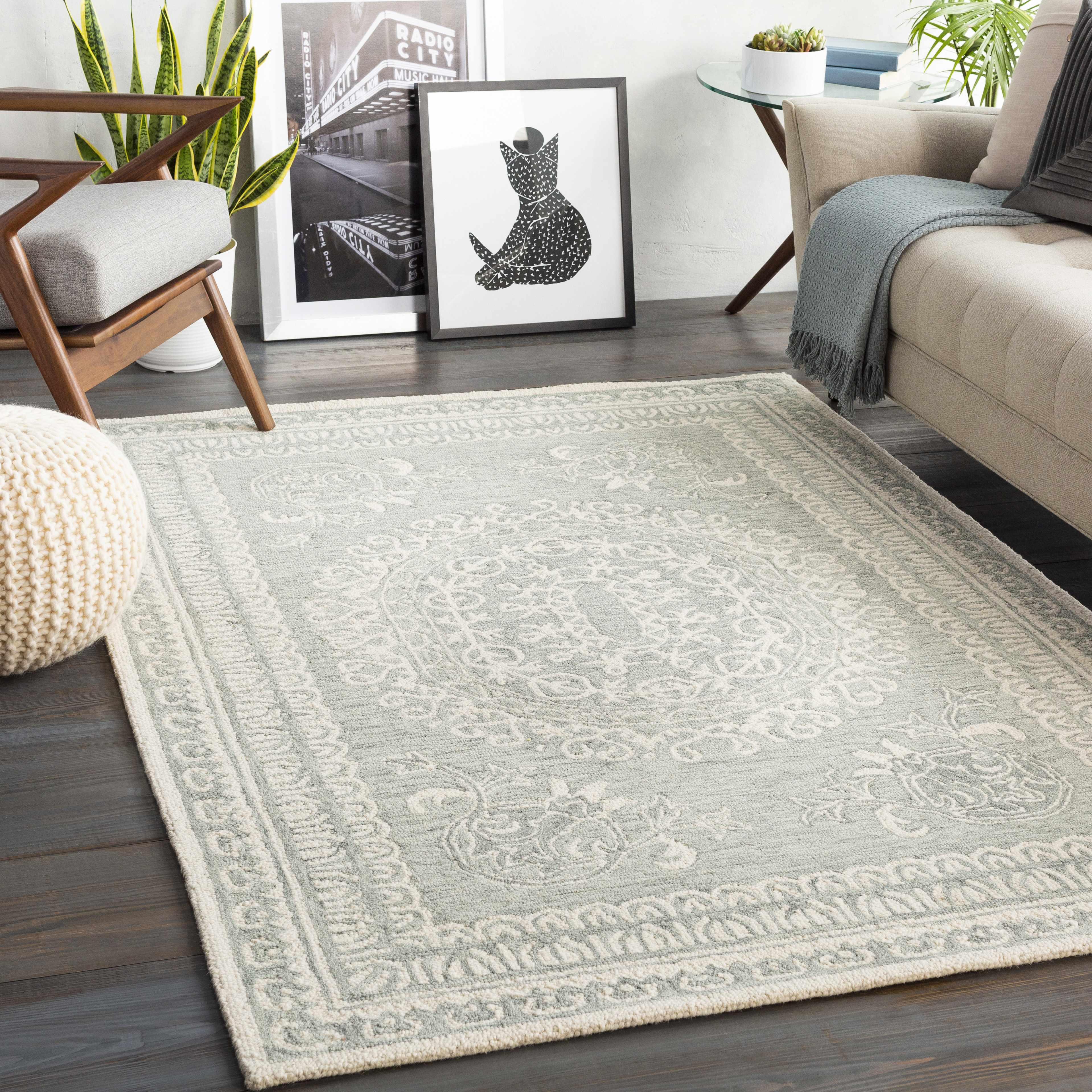 Parson Ivory/Sage Wool Area Rug - Image 2