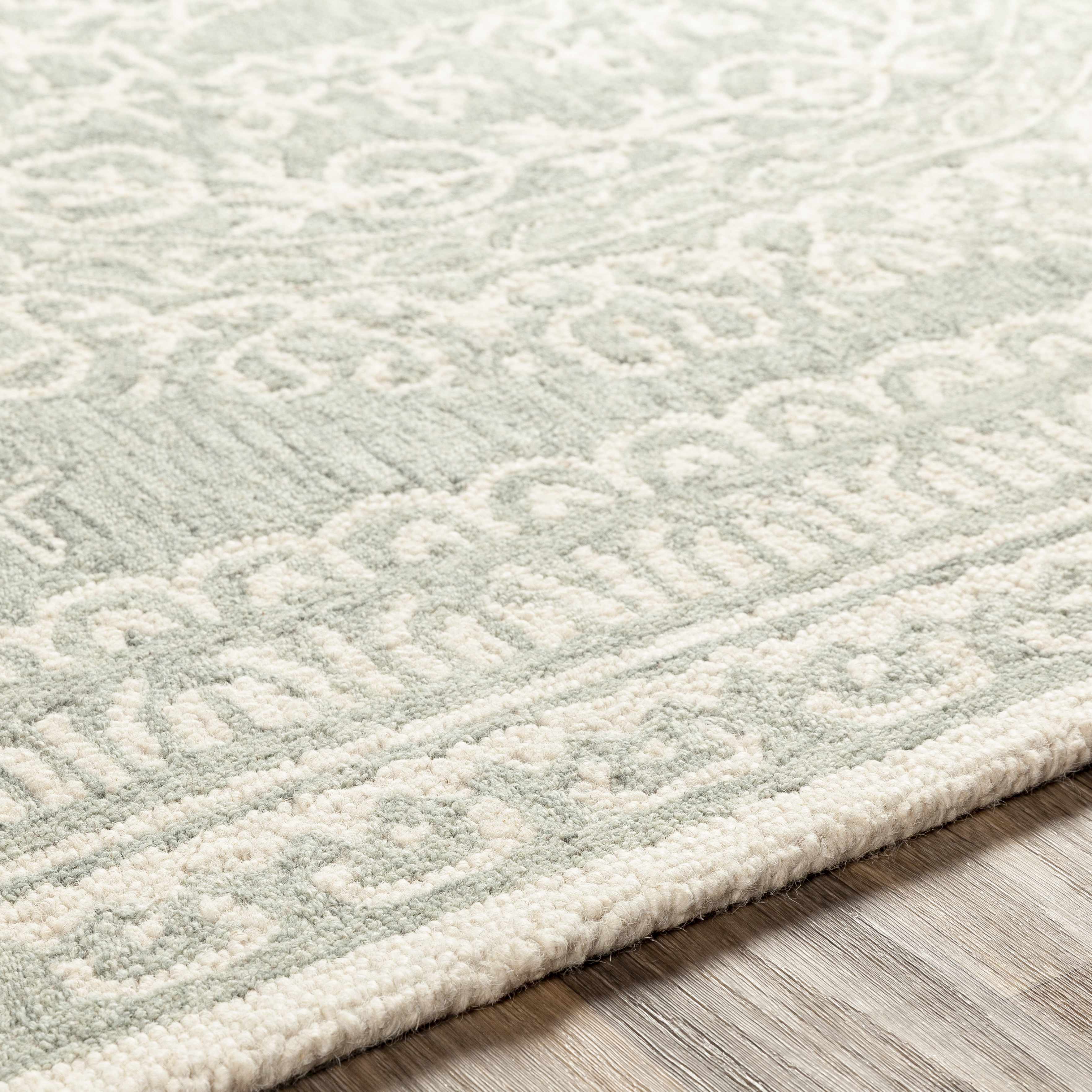 Parson Ivory/Sage Wool Area Rug - Image 5