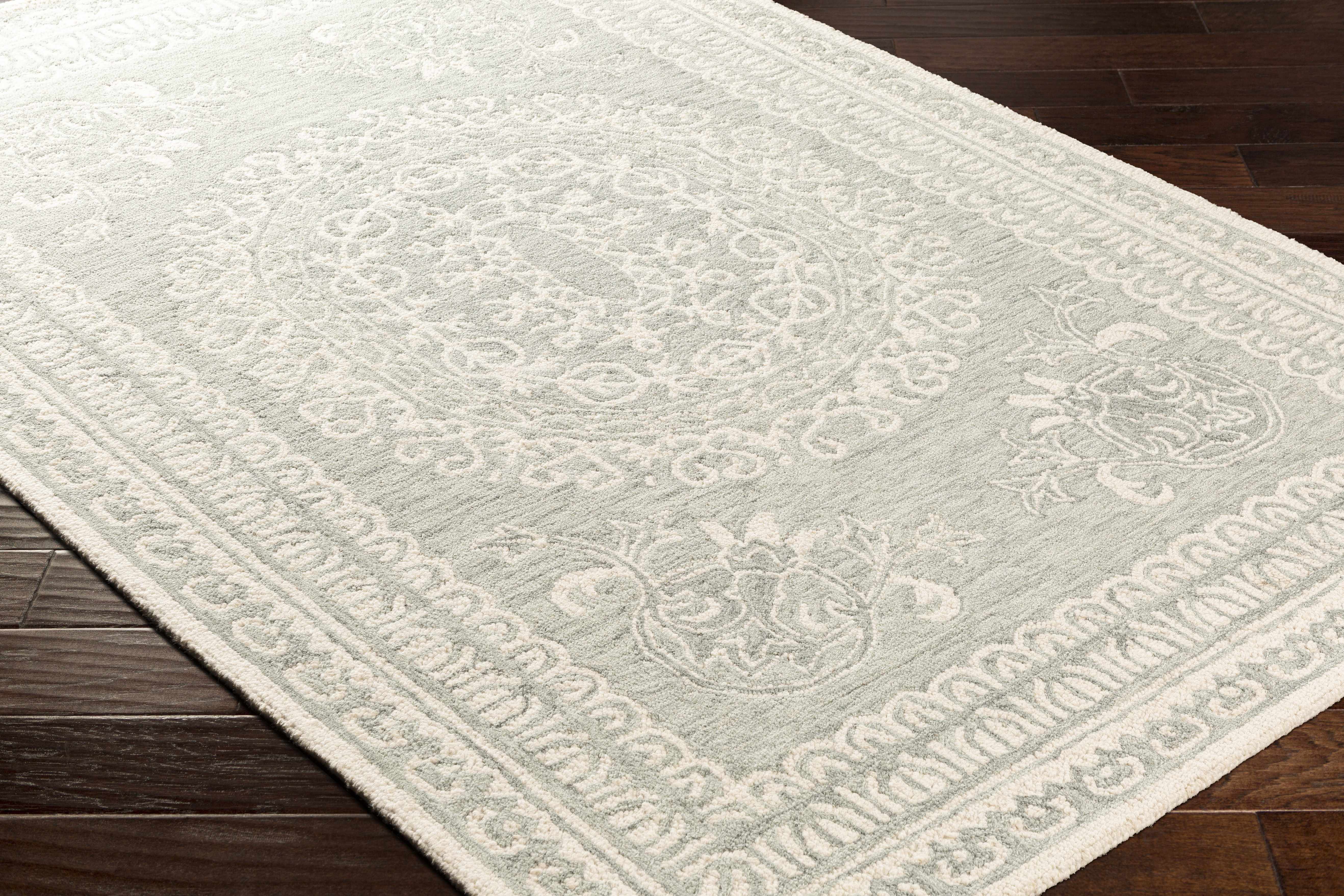 Parson Ivory/Sage Wool Area Rug - Image 7