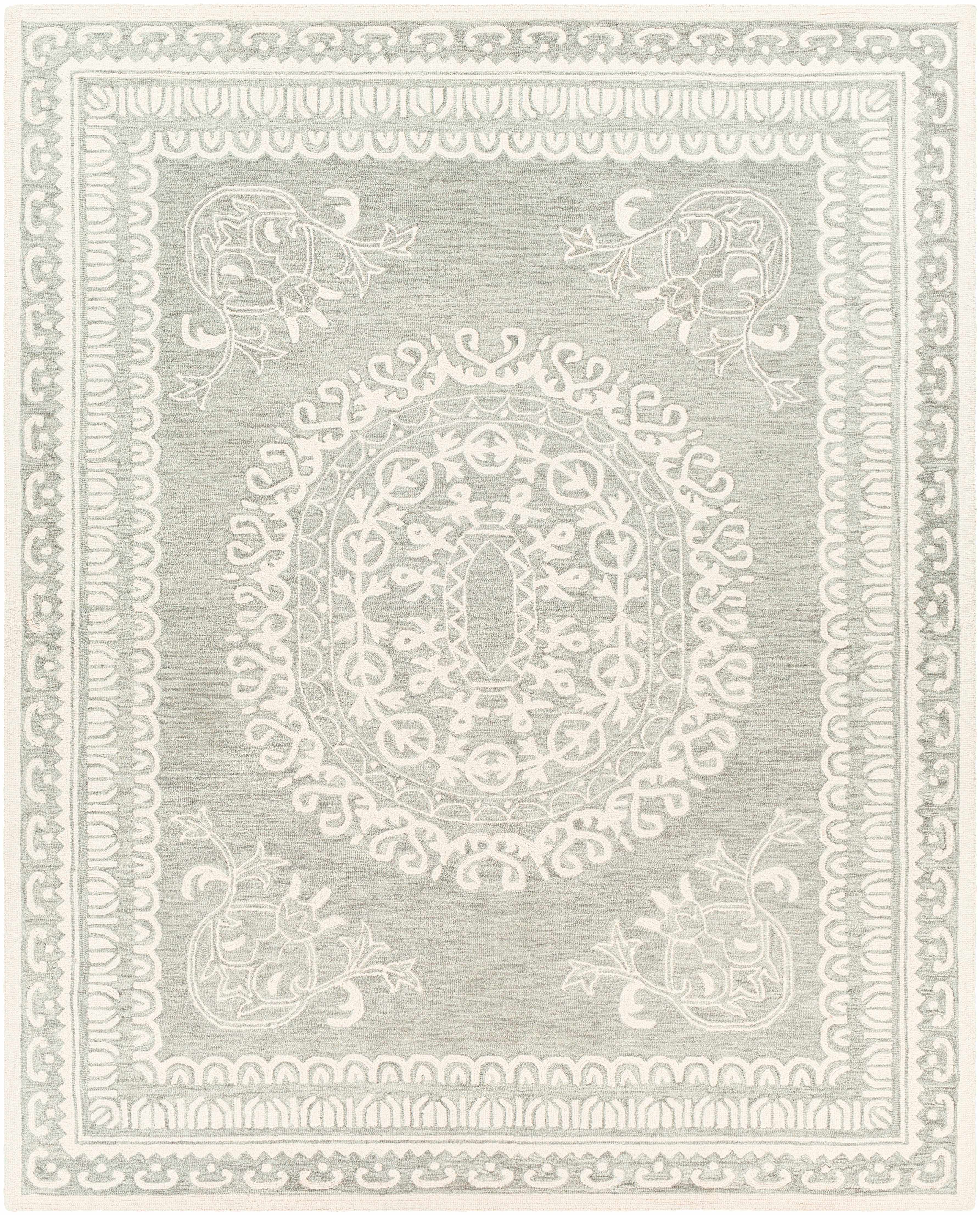 Parson Ivory/Sage Wool Area Rug - Image 9
