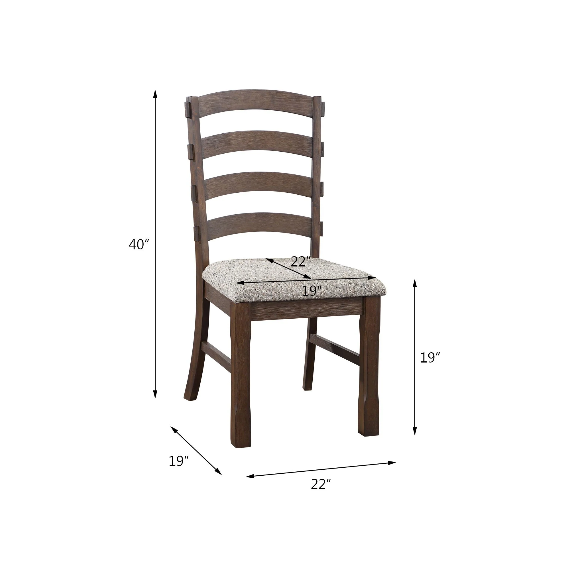 Pascaline - Rustic Side Chair (Set of 2) - Gray / Brown - Image 2