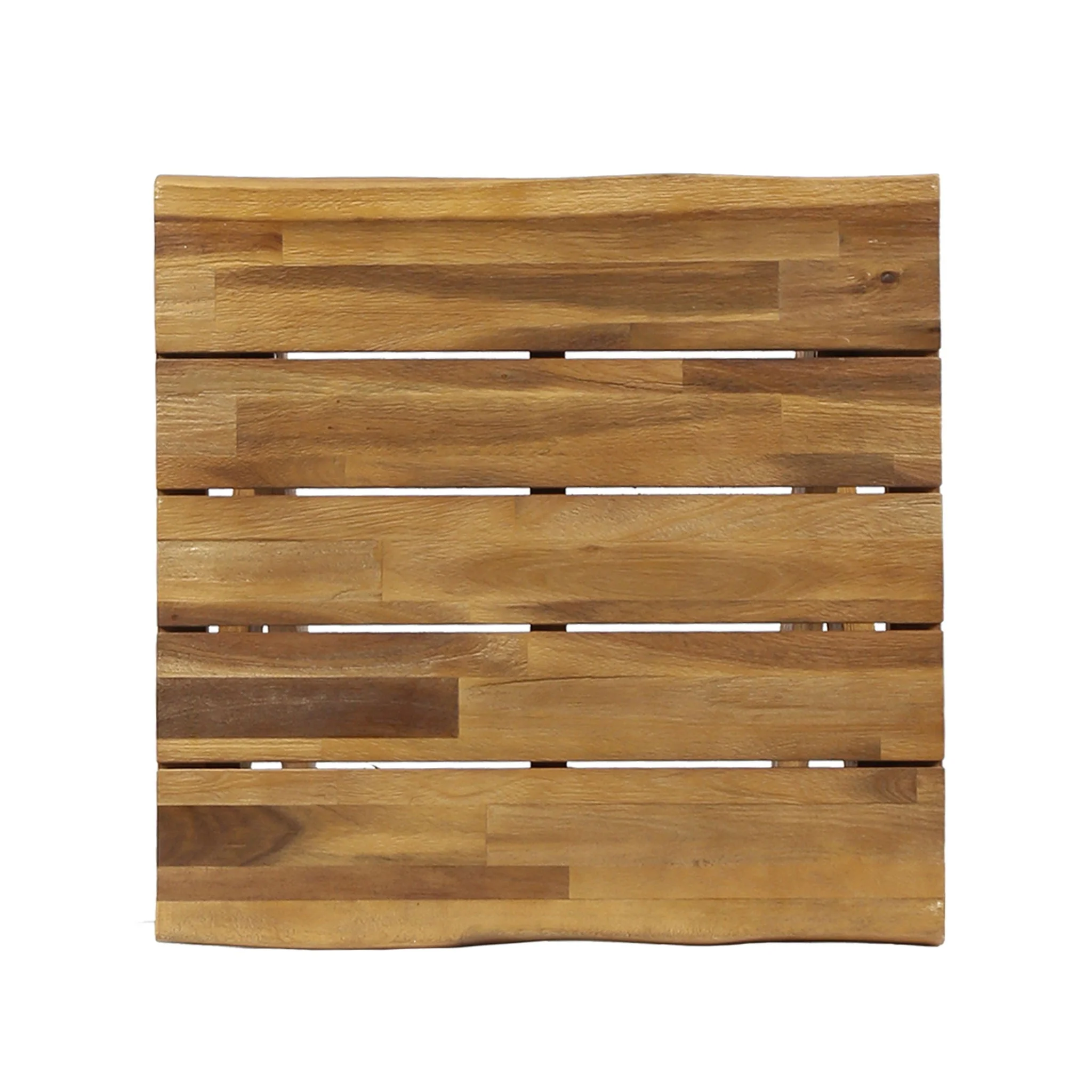 Passion Outdoor Side Table With Cross Base And Slatted Top - Teak - Image 4
