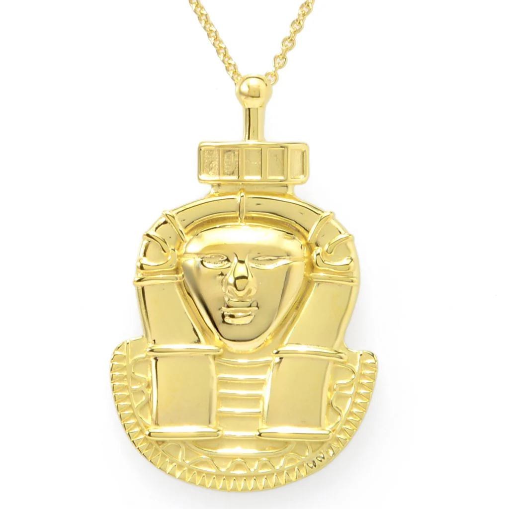 Passport to Egypt 18K Gold Plated Pharaoh Pendant w/ 18"+2" Chain - Image 3