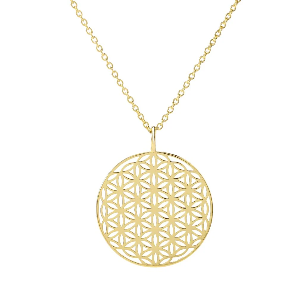Passport to Egypt 18K Gold Plated Polished Flower of Life Pendant w/ Chain - Image 3